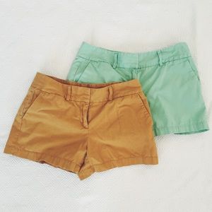 Ann Taylor Loft Riviera Shorts in Mustard and Mint